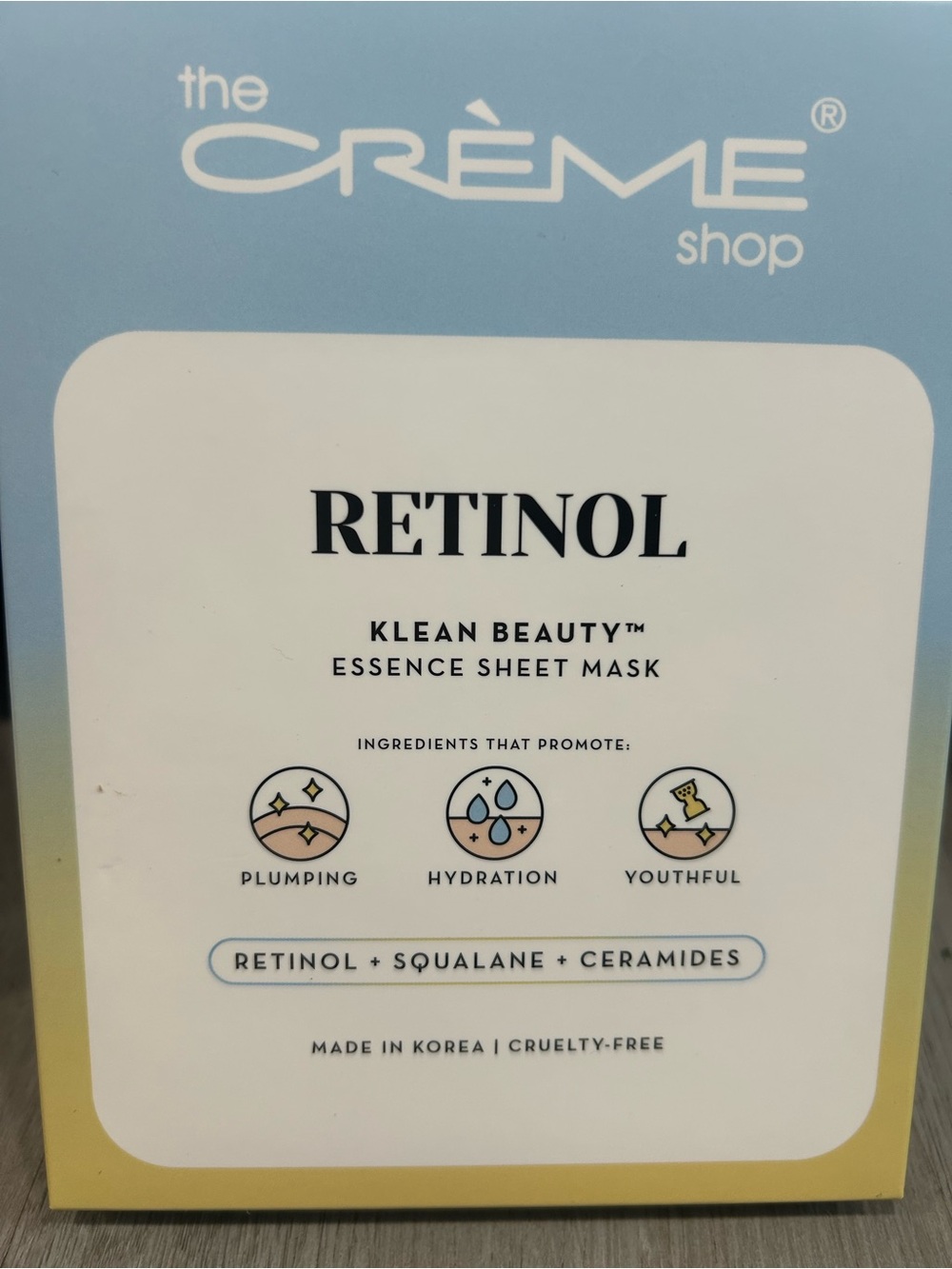 The Crème Shop Retinol Essence Sheet Mask - Blue & White 3pack
